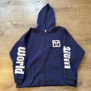 Walt Disney World Parks Full Zip Hooded Blue Sweatshirt Size XXL